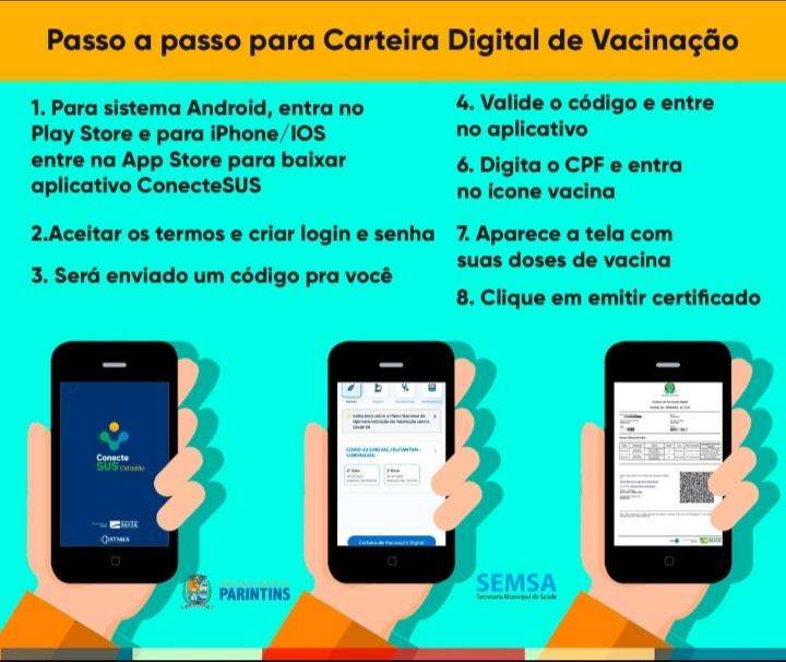 Prefeitura de Parintins orienta para acesso a Carteira Digital de Vacinação