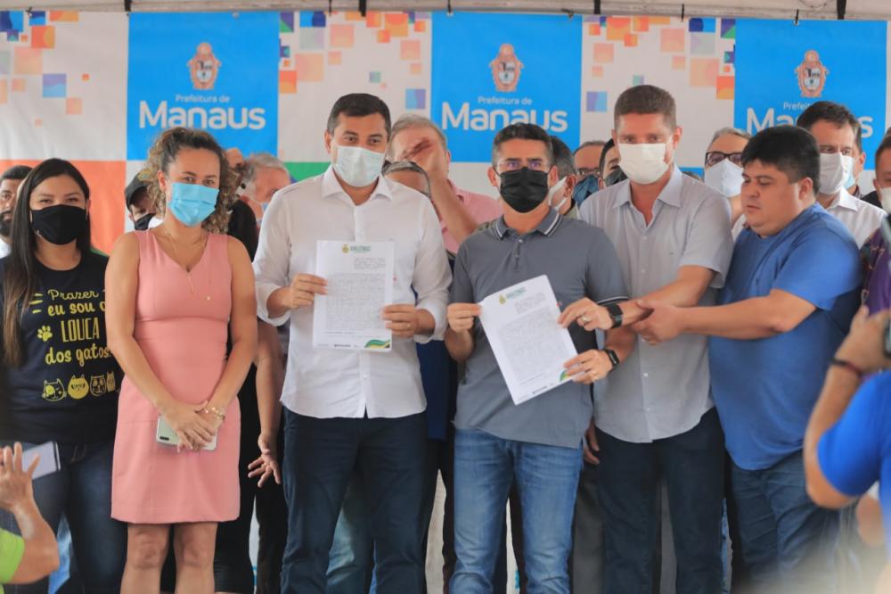 Wilson Lima e David Almeida assinam convênios de R$ 155 milhões em investimentos para Manaus