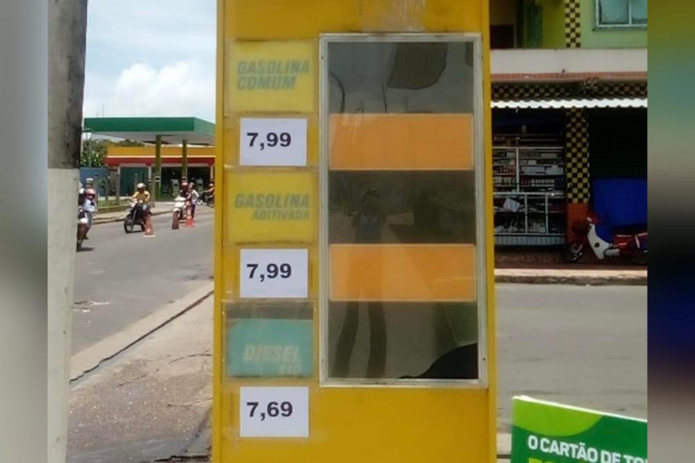 Após nova alta da Petrobras, preço da gasolina chega a R$ 8,00 o litro em Parintins