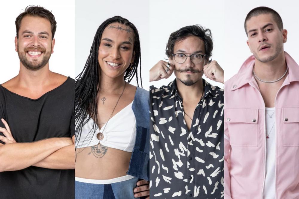 Arthur, Lina, Gustavo e Eliezer disputam o paredão falso do BBB 22