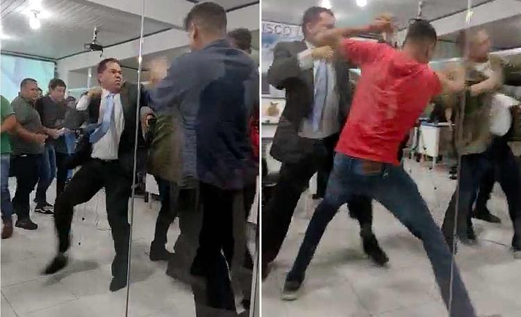 VÍDEO: Vereadores trocam socos durante briga generalizada em Câmara Municipal no Amazonas