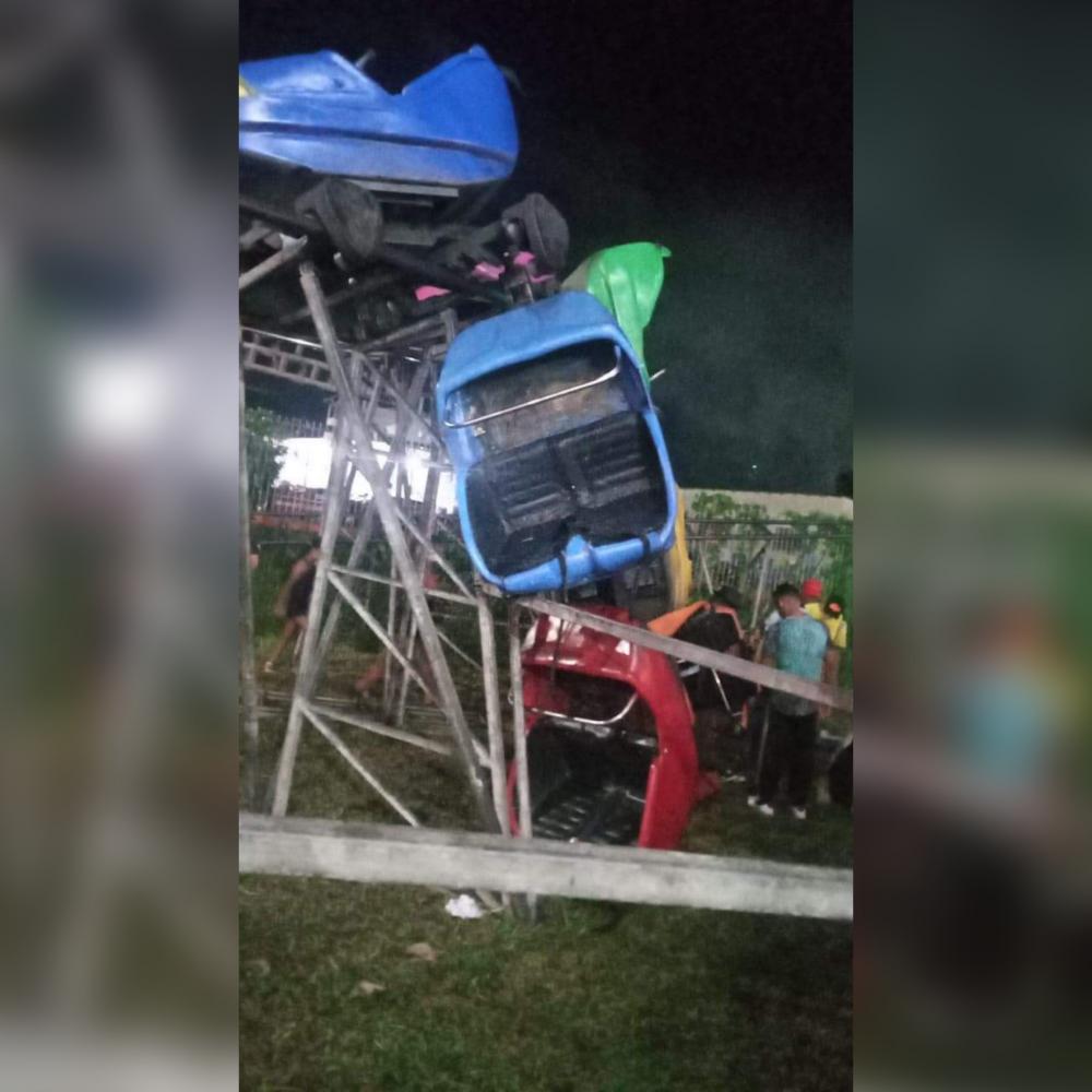 Montanha russa quebra e deixa crianças feridas em arraial da padroeira de Parintins