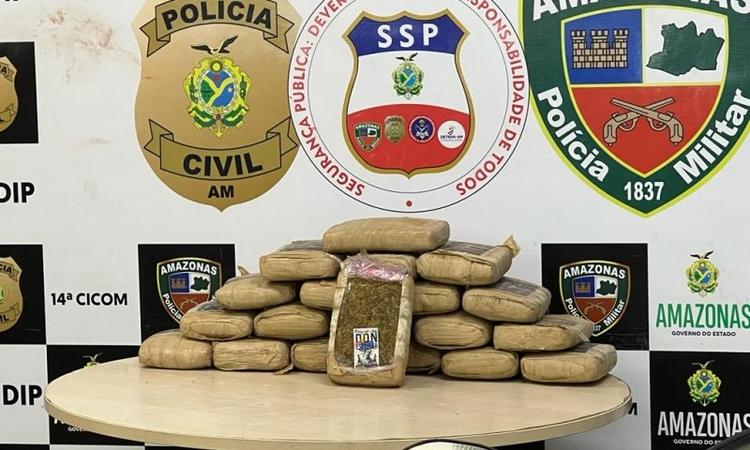 Traficante é preso ao passear com 20kg de drogas em carro roubado em Manaus