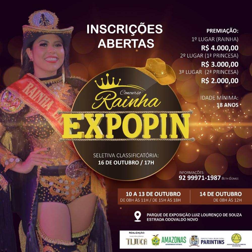 Rainha Expopin 2023 abre inscrições para candidatas de 18 a 25 anos