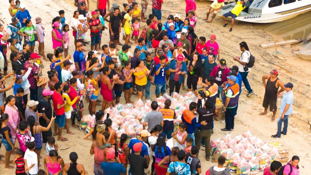 Em Parintins, ajuda humanitária é enviada para as áreas do Tracajá e Mamuru, que sofrem com a seca histórica