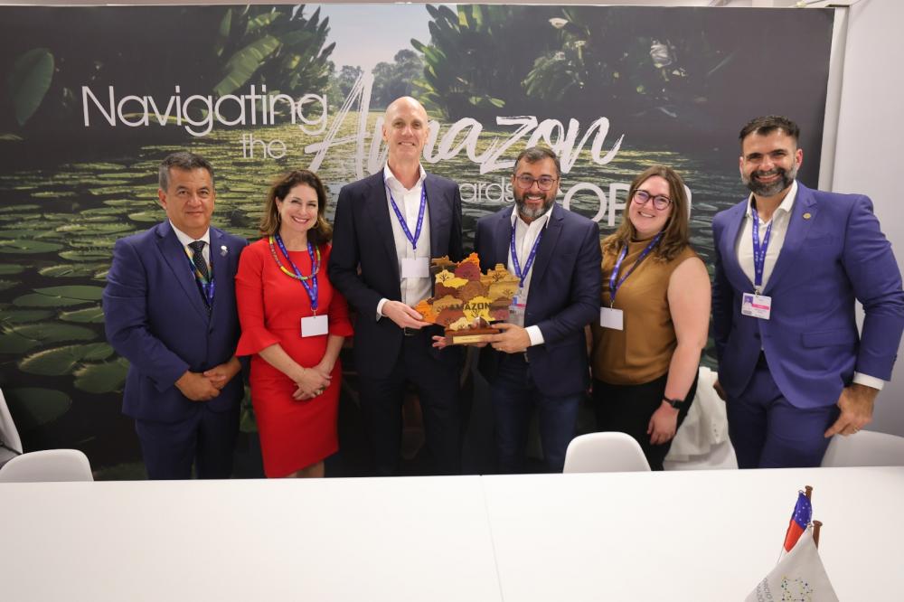 Wilson Lima se reúne com representantes da Amazon e discute parcerias para proteção da biodiversidade no Amazonas