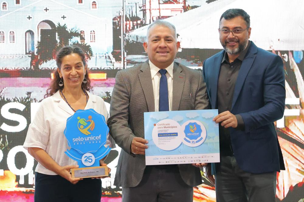 Wilson Lima destaca avanços em políticas para a infância durante entrega do Selo Unicef para 29 municípios do AM