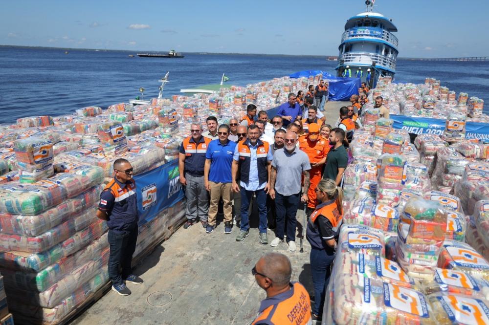 Wilson Lima acompanha envio de ajuda humanitária a municípios do Madeira na Operação Cheia 2025