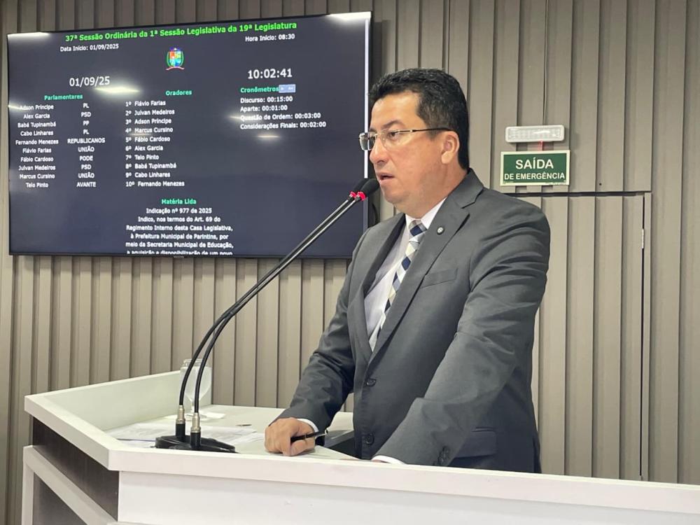 Vereador Fábio Cardoso apresenta 5 proposições na Câmara de Parintins