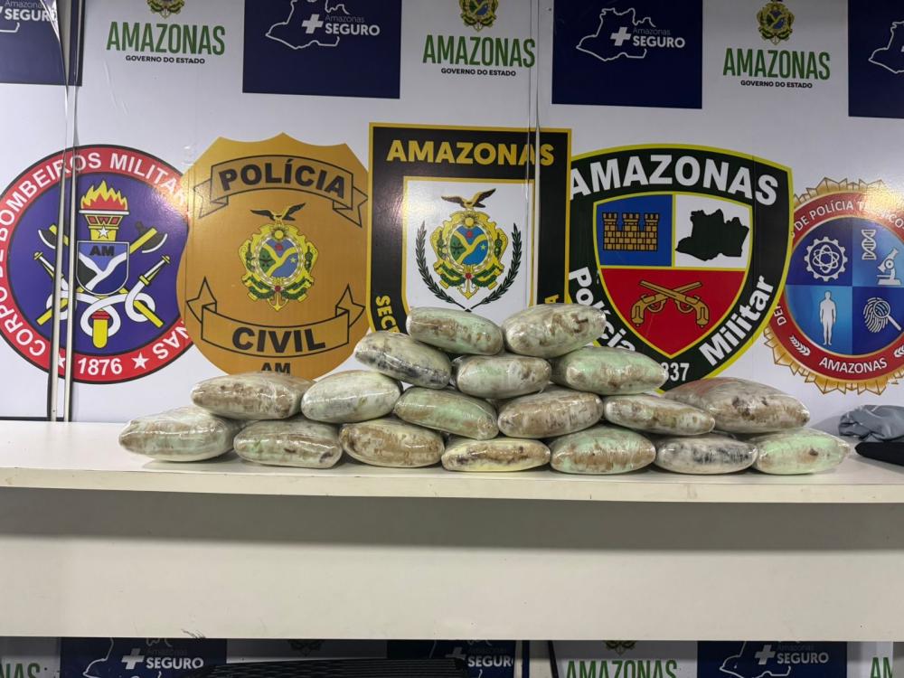 PM apreende 22 quilos de drogas e prende homem suspeito de tráfico no interior do Amazonas